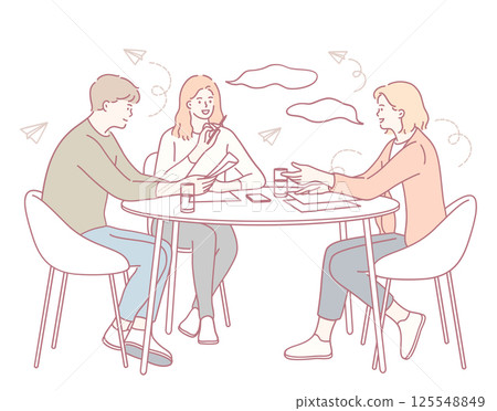 Engaging in a Collaborative Brainstorming Session with a Diverse Group of Team Members 125548849