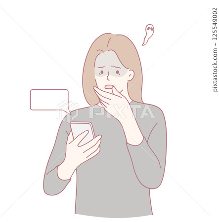 A surprised person is checking their phone for new messages or recent notifications 125549002