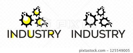 Gear, industry, pinion and gearwheel, graphic design. Metallurgy and chemical industry, vector design and illustration 125549005