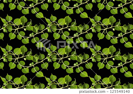 Seamless Green Leaves Pattern 125549140