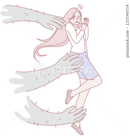 A Fearful Encounter with Mysterious Hands in a Creatively Portrayed Animation Scene 125549554