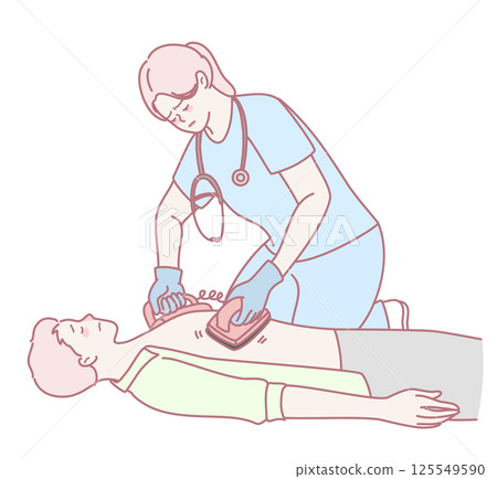 CPR Training The Rescuer Administering Chest Compressions in LifeSaving Scenarios CPR Training The Rescuer Administering Chest Compressions in LifeSaving Scenarios 125549590