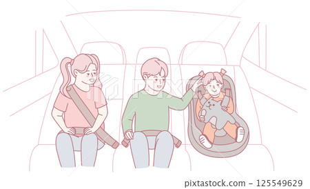 Enjoying a Family Car Ride While Ensuring Infant Safety and Comfort Throughout the Journey Enjoying a Family Car Ride While Ensuring Infant Safety and Comfort Throughout the Journey 125549629