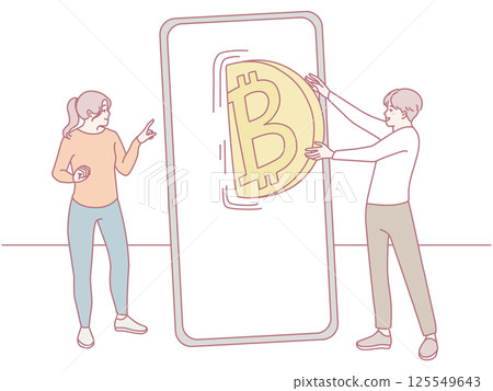 An Illustration Depicting the Concept of Digital Currency Exchange in Todays Modern Economy 125549643