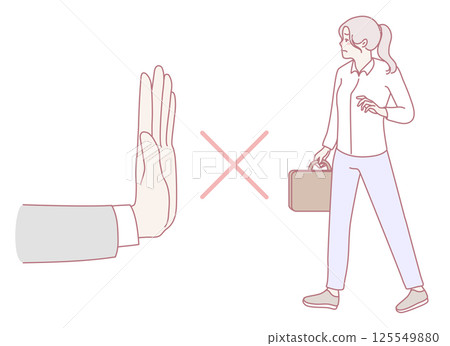 An Illustration of a No Entry Gesture Specifically Designed for Professional Settings 125549880