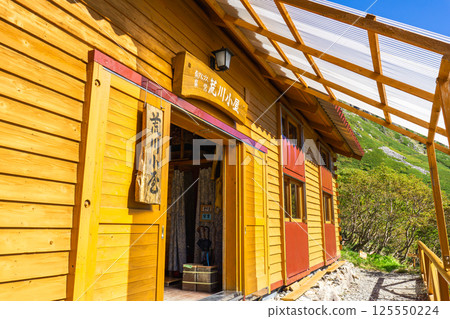 Arakawa hut located on the middle slope of Mt. Arakawa Southern Alps Mt. Akaishi climbing 125550224