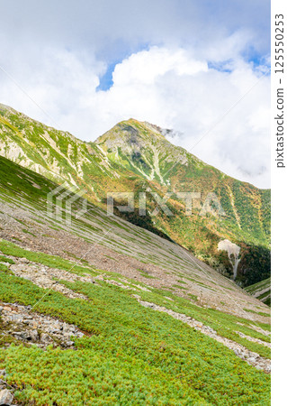 Mt. Akuzawa seen from Daishoujidaira Mountain climbing in the Southern Alps 125550253