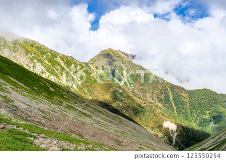 Mt. Akuzawa seen from Daishoujidaira Mountain climbing in the Southern Alps 125550254
