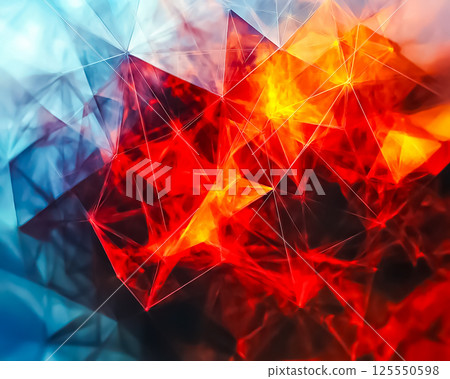 帶有火焰圖案的現代幾何背景商業插畫素材 125550598