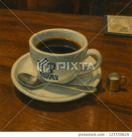 A cup of coffee at a coffee shop 125550629