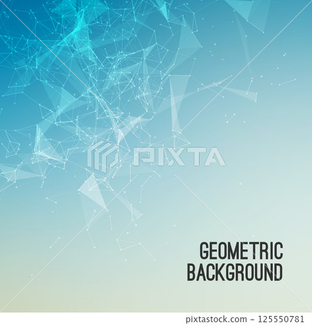 Geometric Abstract mesh background with circles and lines. Vector illustration. 125550781