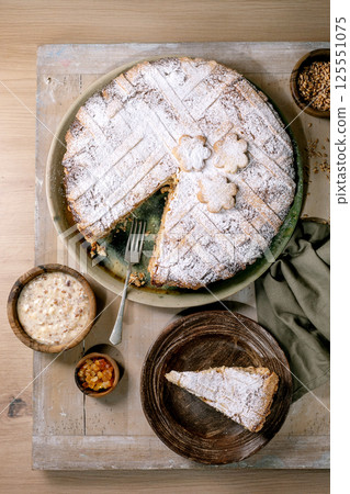 Homemade Pie Pastiera Napolitano With Powdered Sugar Topping 125551075