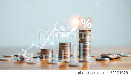 Finance chart showed a significant increase in stock market profits, driven by higher interest rates and steady growth in money investments. finance, growth, increase, interest, money, profit, stock. 125551079