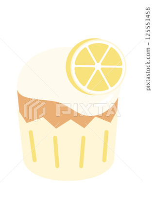 Lemon and cream cupcake 125551458