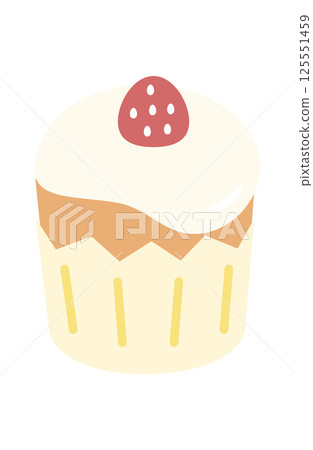 Cupcake with strawberries and cream 125551459