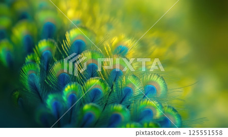 Peacock feathers show patterns 125551558