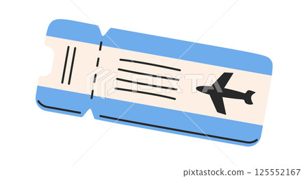 Travel flight ticket hand drawn 125552167