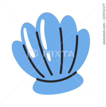 Exotic pearl shell hand drawn Exotic pearl shell hand drawn 125552177