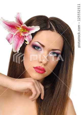 beauty with orchid 125552311