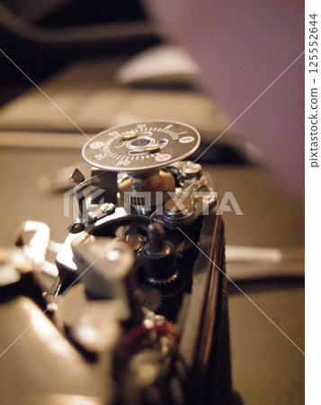 Detailed structure of a vintage camera 125552644