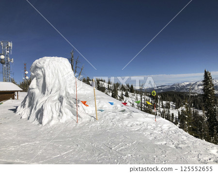 Snow figure at Brundage Mountain ski resort. Snow figure at Brundage Mountain ski resort. 125552655