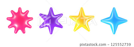 vector 3d vector star shapes 125552739