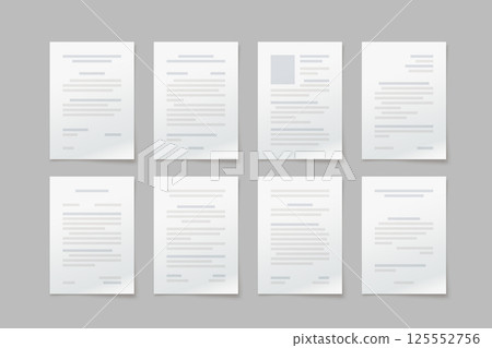 paper documents in set front view 125552756