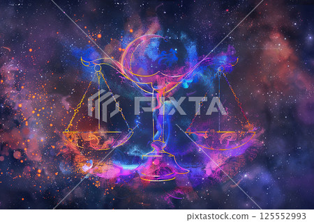 Abstract composition with concept of Libra zodiac sign symbol 125552993