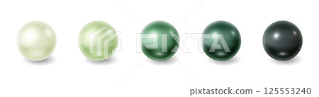 Gradient Array of Pearls in Green Tones 125553240
