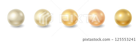 Set of Five Shiny Pearls in Different Shades Set of Five Shiny Pearls in Different Shades 125553241