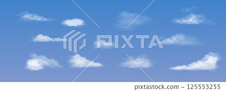 Blue Sky with Scattered White Clouds 125553255