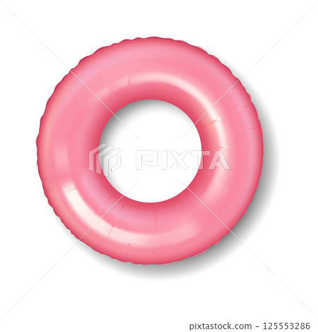 Pink Inflatable Pool Ring Isolated on White Background 125553286
