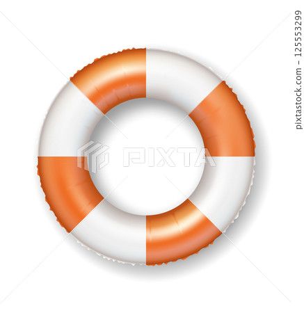 Realistic Lifebuoy on White Background 125553299