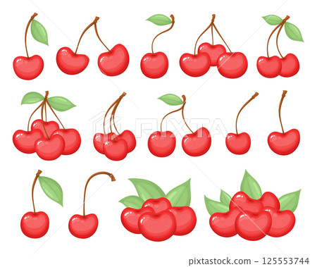 Cherry fruit clipart design illustration 125553744