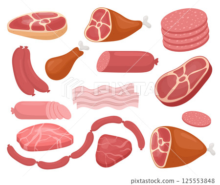 Meat products clipart design illustration Meat products clipart design illustration 125553848