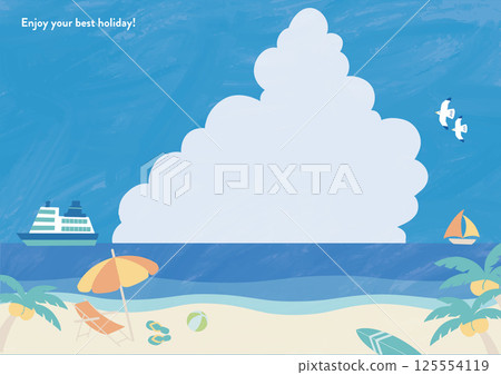 Summer sea daytime B horizontal background A4 size 125554119
