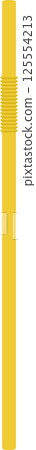 Abstract Golden Column with Accordion Top on Black Background 125554213