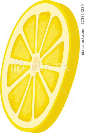 Bright yellow lemon slice isolated on black for digital artwork. Bright yellow lemon slice isolated on black for digital artwork. 125554229