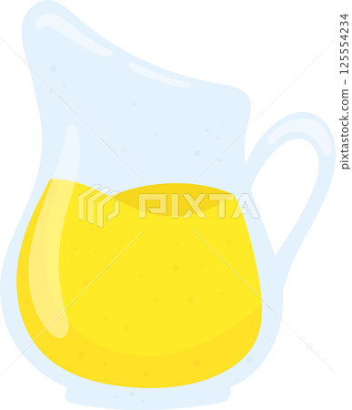 Pitcher of refreshing yellow juice, ready for a summer gathering Pitcher of refreshing yellow juice, ready for a summer gathering 125554234