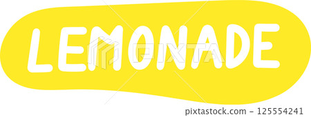 Bright Yellow Lemonade Sign with White Text for a Refreshing Drink Bright Yellow Lemonade Sign with White Text for a Refreshing Drink 125554241