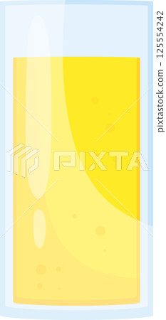 Refreshing Yellow Beverage in Glass Refreshing Yellow Beverage in Glass 125554242