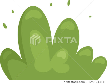 Stylized green foliage illustration on a black background. 125554411