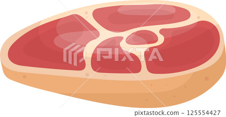 Cartoon style illustration of fresh meat product cut out. 125554427