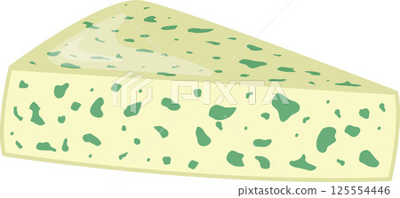 Wedge of blue cheese with green mold, culinary appetizer. Wedge of blue cheese with green mold, culinary appetizer. 125554446
