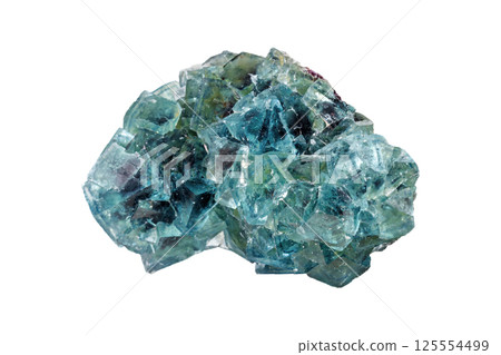 Fluorite mineral stone on a white background Fluorite mineral stone on a white background 125554499