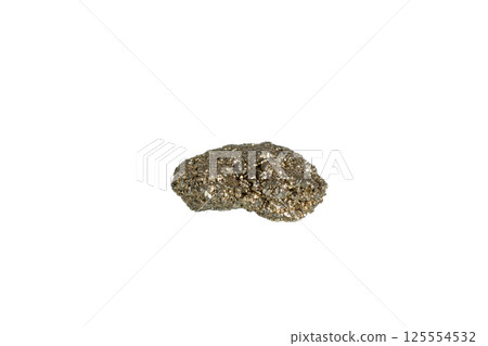pyrite mineral stone macro on white background 125554532