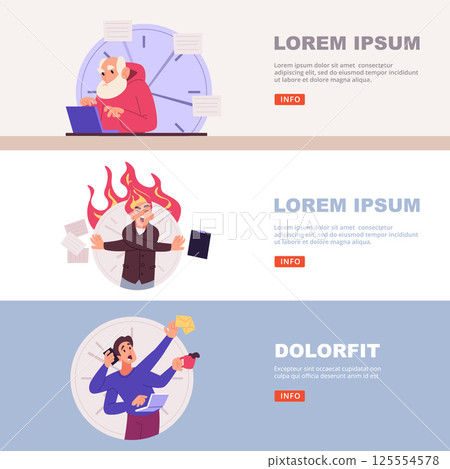 Time management. people lost time vector banners concept with place for text 125554578