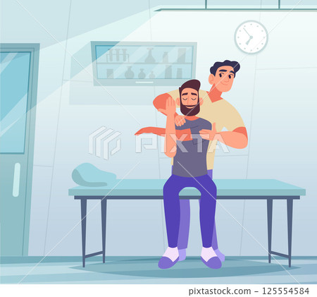 Manual therapy. doctor helping patient 125554584