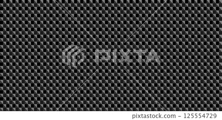 Dark black geometric grid background. Modern dark abstract vector texture. 125554729