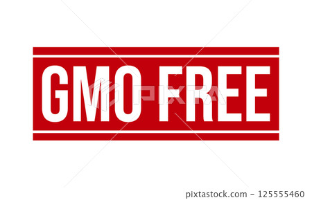 GMO Free Rubber Stamp Seal Vector 125555460